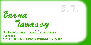 barna tamassy business card